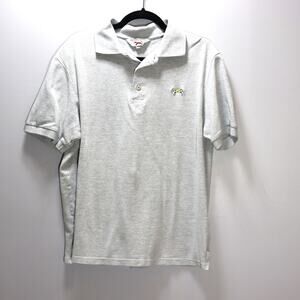 Retro Fox Gray Polo Shirt Men’s‎ XL Minimalist Preppy Casual